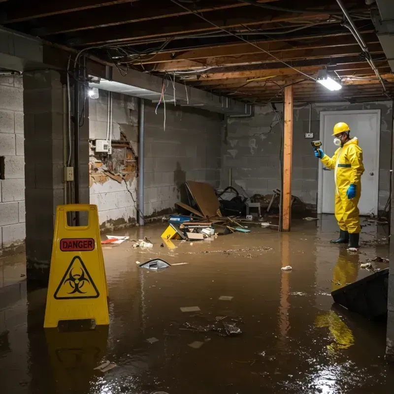 Flooded Basement Electrical Hazard in Webster County, MS Property